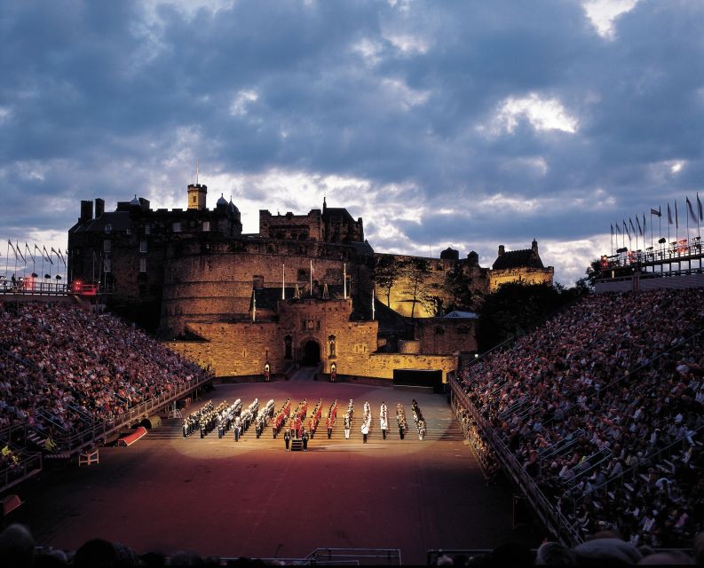 Full-Day Edinburgh Military Tattoo & Scottish Highlands Tour - Back to Edinburgh past the Forth Bridge: setting up the night finale