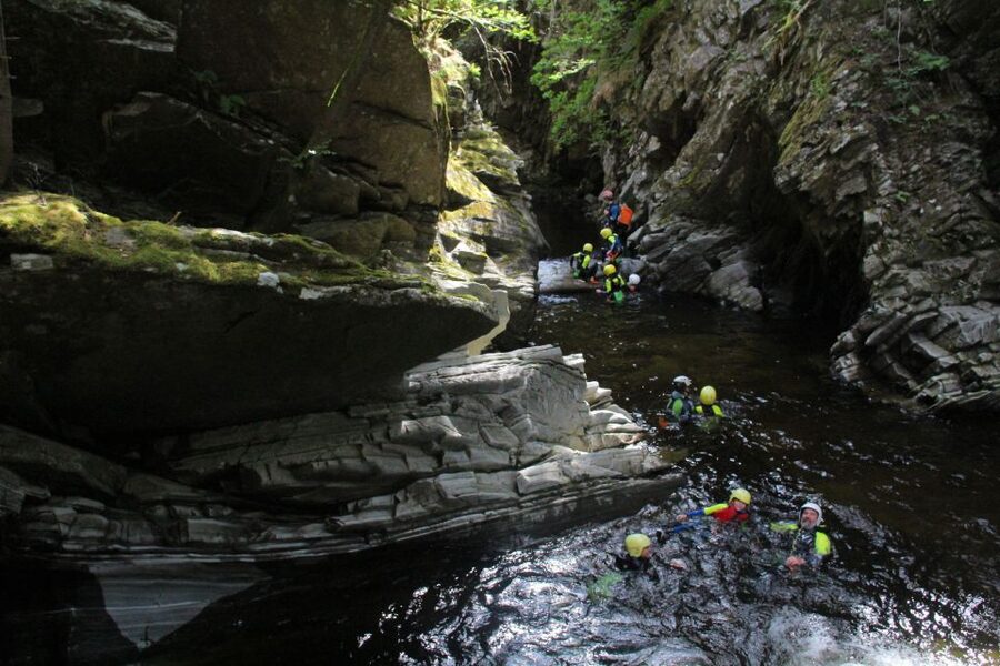 Perthshire: Gorge Walking - What you do in about 3 hours, step by step down the gorge