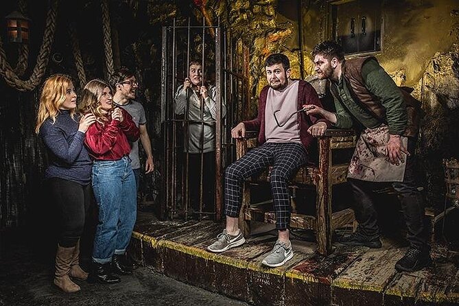 The Edinburgh Dungeon Entrance Ticket - Agnes Finnie in the Witch Pricker interrogation chamber